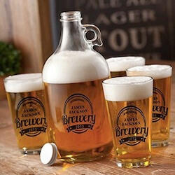 Personalized Growler and Pint Set