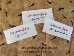 Signature Personalized Quilting labels