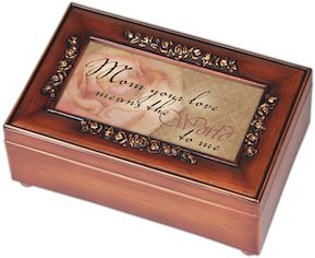 Mom Your Love Woodgrain Music Jewelry Box